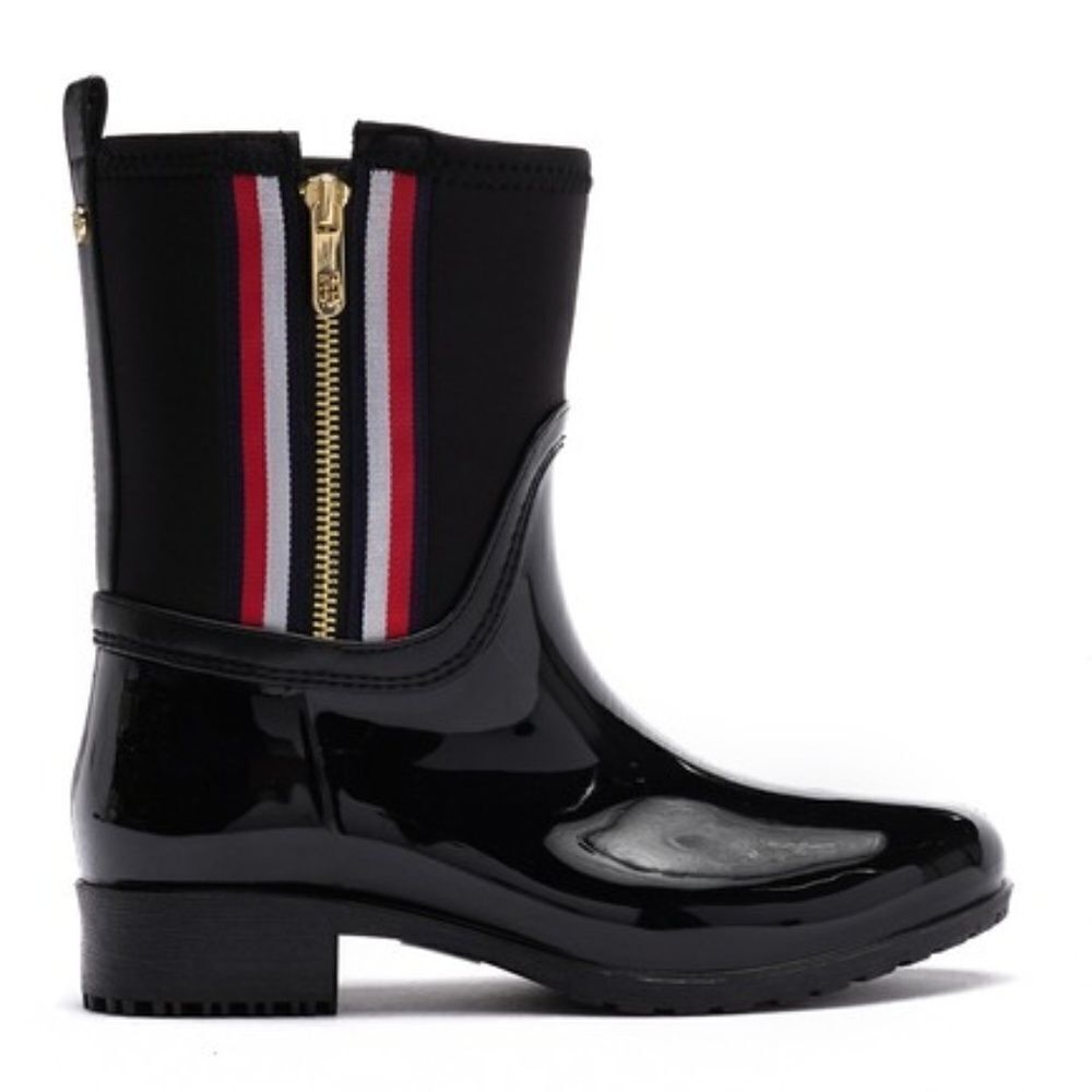 Tommy Hilfiger Womens Frills Rain Boot Zip 8
